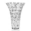 Vază din sticlă de lux și metal placat cu argint cu decor de flori - Floriano