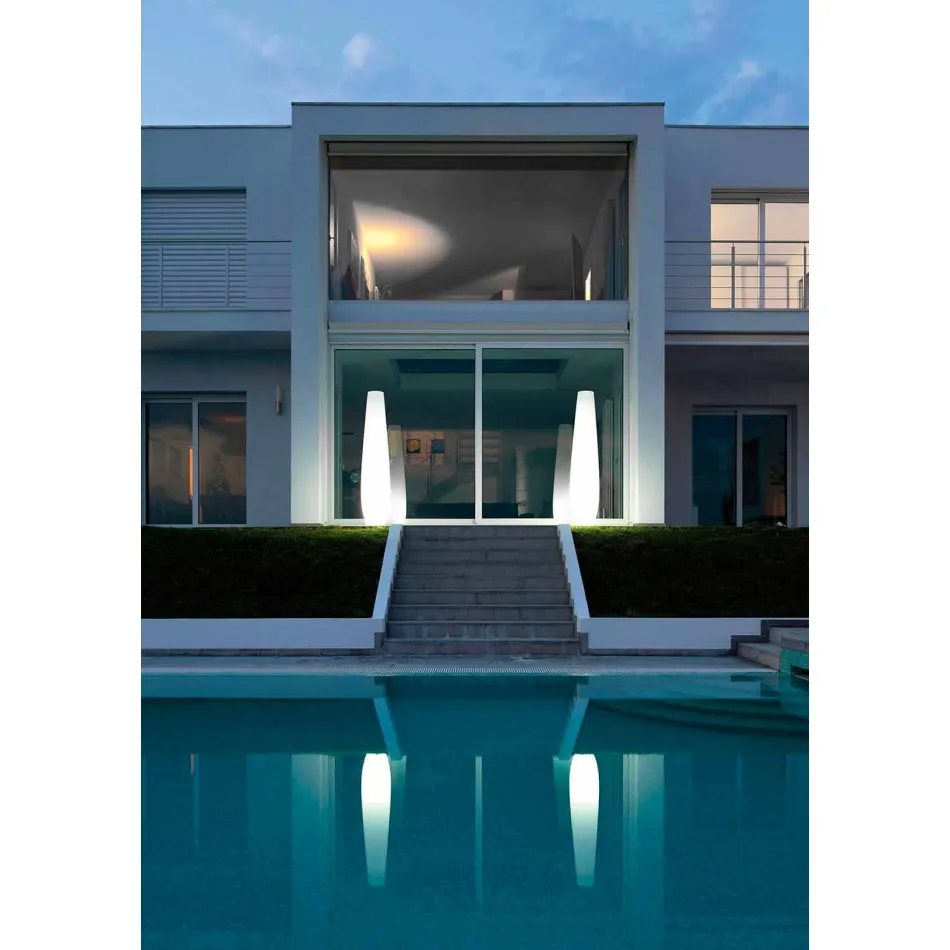 Vaza luminoasă pentru exterior cu lumină LED din polietilenă Made in Italy - Nadai Viadurini