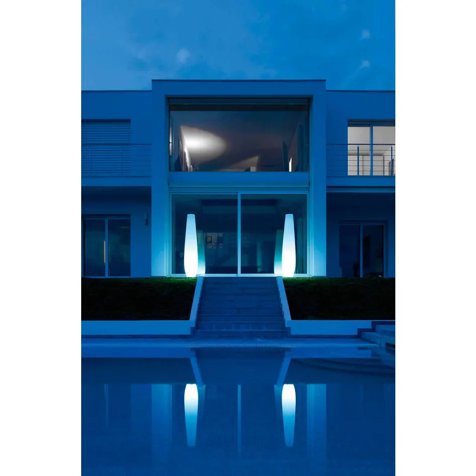 Vaza luminoasă pentru exterior cu lumină LED din polietilenă Made in Italy - Nadai Viadurini