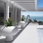 Vaza luminoasă pentru exterior în polietilenă cu lumină LED Made in Italy - Boba Viadurini