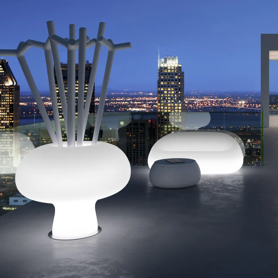 Vaza luminoasă pentru exterior în polietilenă cu lumină LED Made in Italy - Boba Viadurini