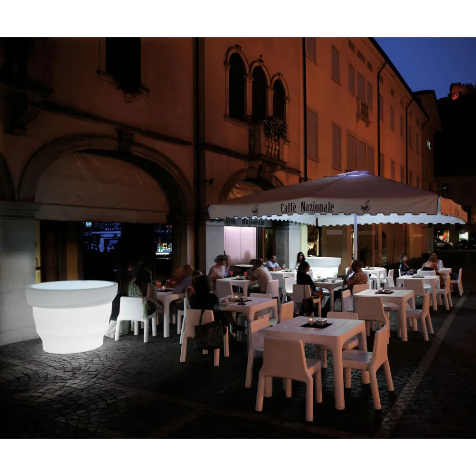 Vază de grădină din polietilenă strălucitoare cu LED Made in Italy - Poldo Viadurini