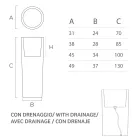 Vasă înaltă de interior din polietilenă albă, fabricată în Italia - Devid Viadurini