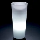 Vasă înaltă de interior din polietilenă albă, fabricată în Italia - Devid Viadurini