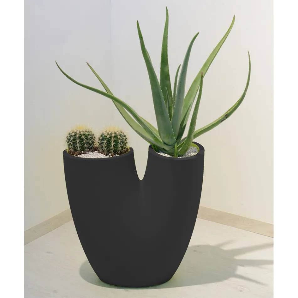 Vasă de grădină modernă colorată din polietilenă Made in Italy - Flowes Viadurini