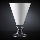 Vaza de interior modernă din sticlă albă și transparentă Made in Italy - Romantic Viadurini