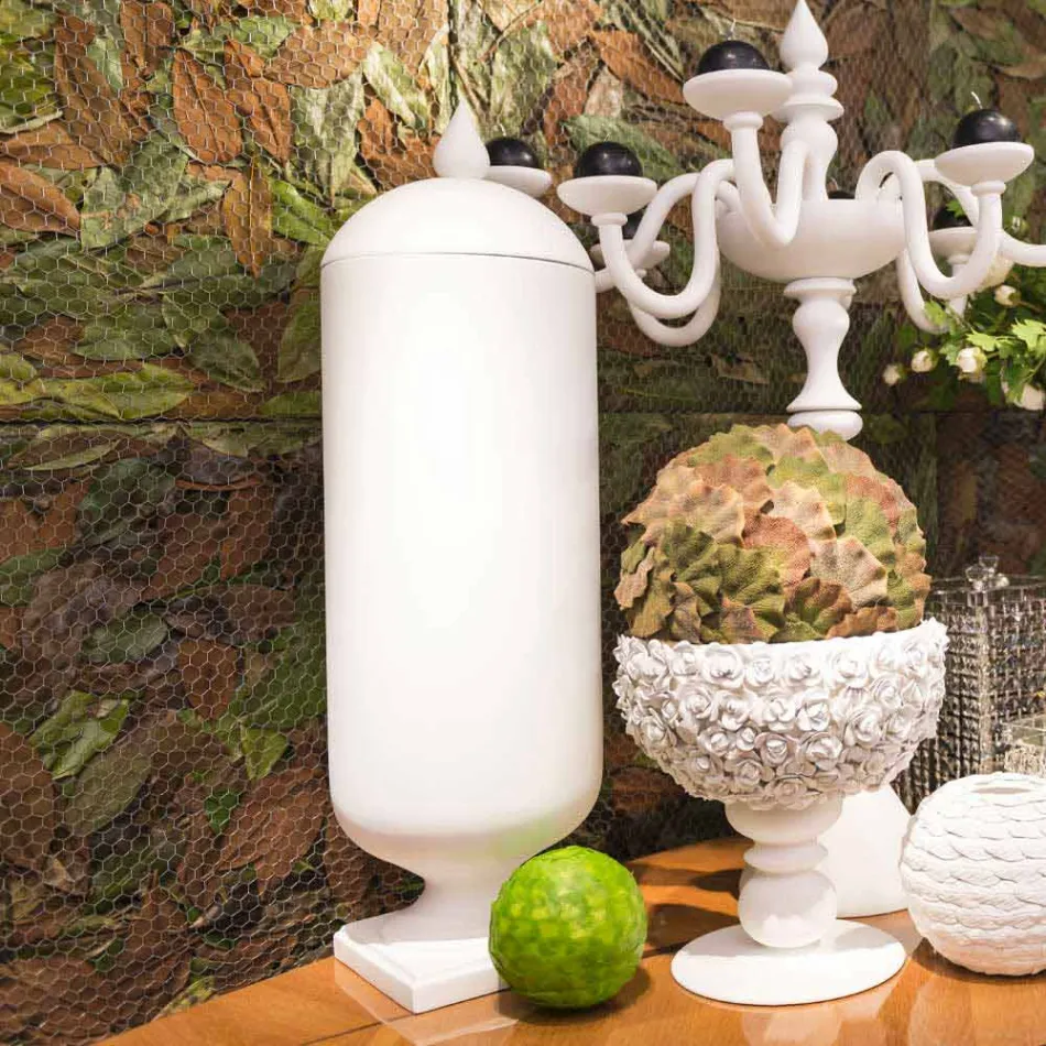 Vază modernă din ceramică albă, realizată manual, fabricată în Italia - Chantal Viadurini