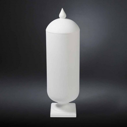 Vază modernă din ceramică albă, realizată manual, fabricată în Italia - Chantal Viadurini
