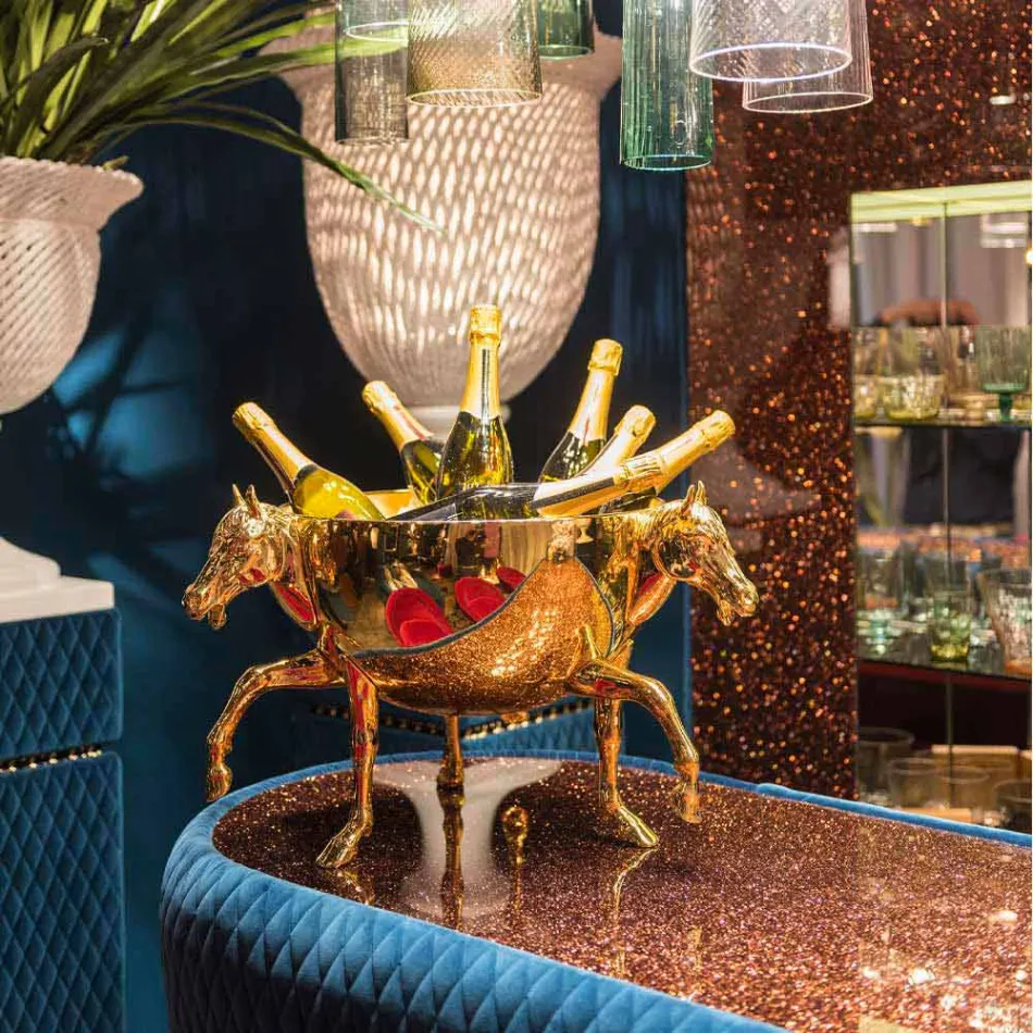 Vaza ornamentală de interior din ceramică albă sau aur de 24k Made in Italy - Jacky Viadurini