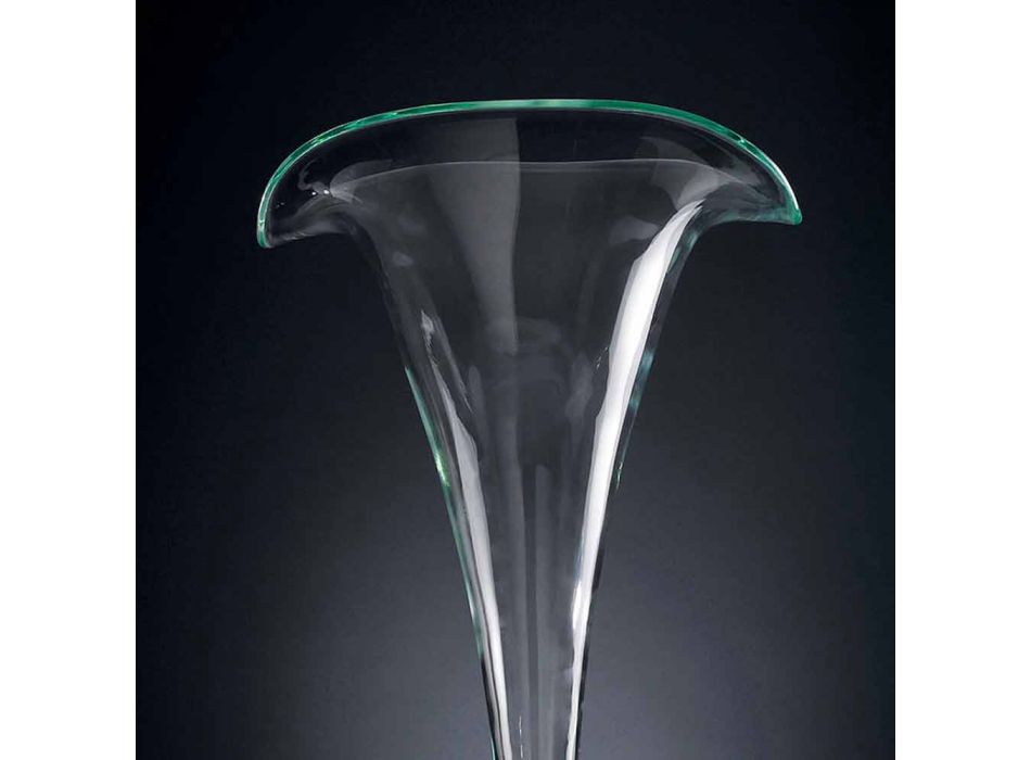 Vaza ornamentală din sticlă transparentă cu sferă albă Made in Italy - Vanissa Viadurini