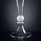 Vaza ornamentală din sticlă transparentă cu sferă albă Made in Italy - Vanissa Viadurini