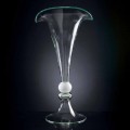 Vaza ornamentală din sticlă transparentă cu sferă albă Made in Italy - Vanissa