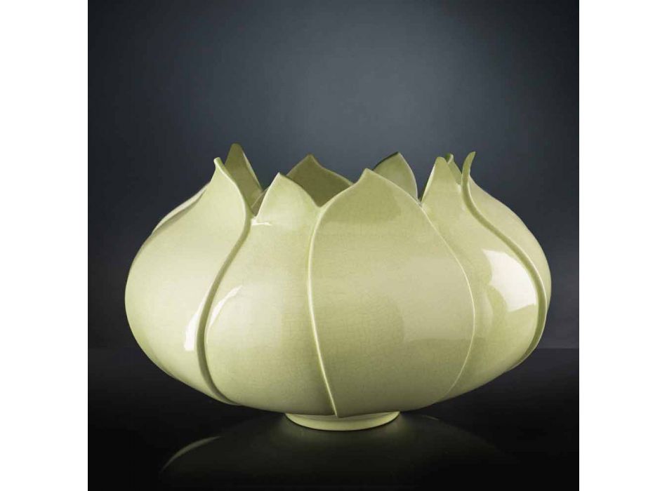 Vază ornamentală modernă din ceramică colorată realizată manual în Italia - Onix Viadurini