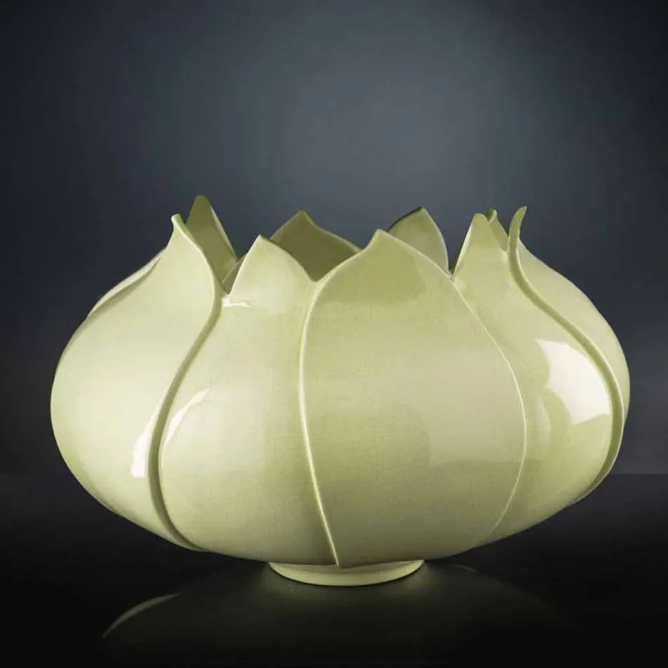 Vază ornamentală modernă din ceramică colorată realizată manual în Italia - Onix Viadurini