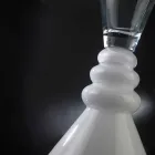 Vaza cu flori din sticlă albă și transparentă Made in Italy - Aramis Viadurini