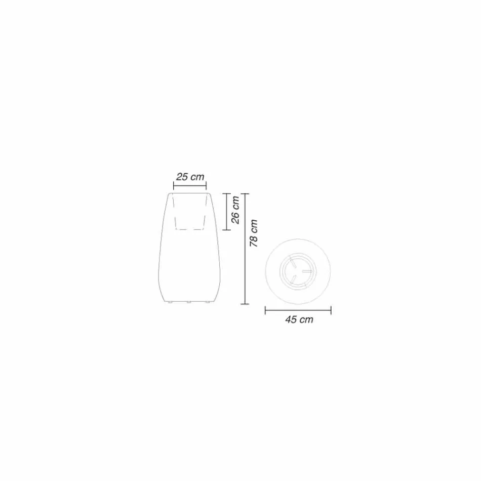 Vază de interior sau exterior în design alb în trei dimensiuni, 2 bucăți - Pandora by Myyour Viadurini