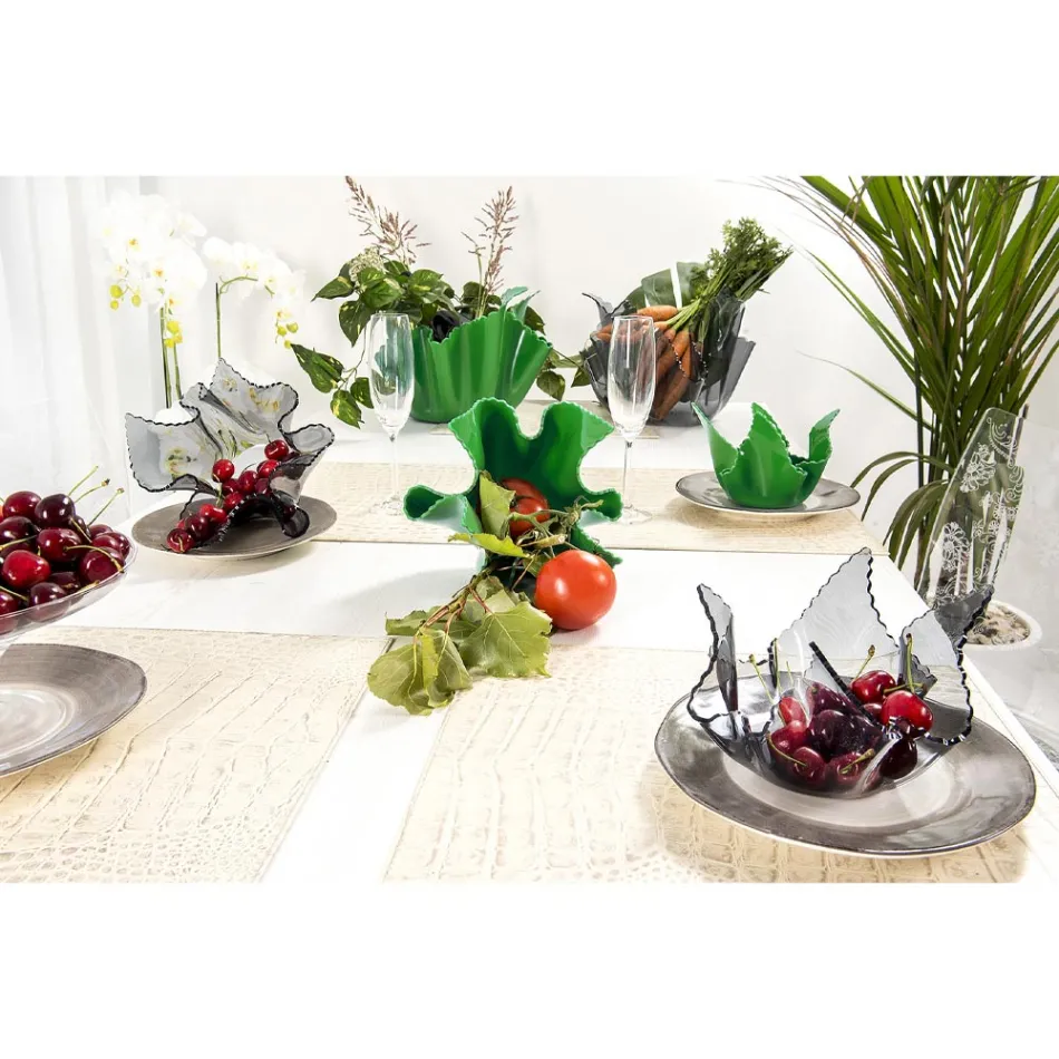 Vază din plexiglas colorat drapat reciclabil 2 bucăți 2 dimensiuni - Gabria Viadurini