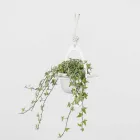 Vaza cu flori suspendata din otel si ceramica Made in Italy - Leotta Viadurini