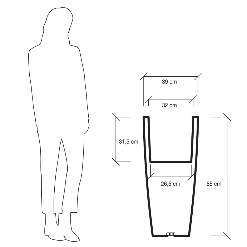 Vaza de gradina patrata fluorescenta cu lumina Made in Italy - Avanas Viadurini