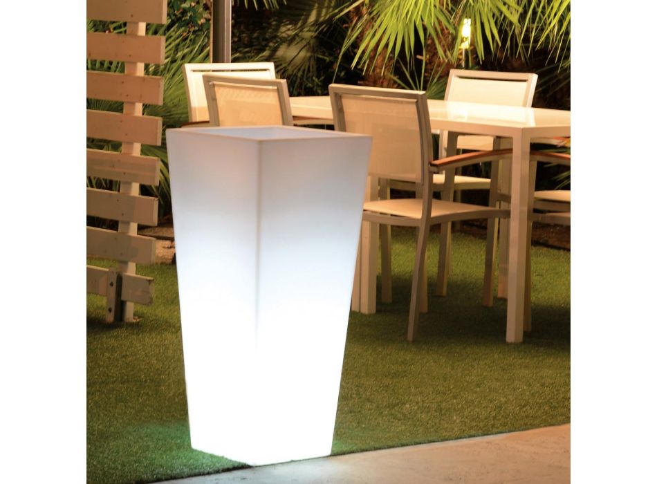Vaza de gradina patrata fluorescenta cu lumina Made in Italy - Avanas Viadurini