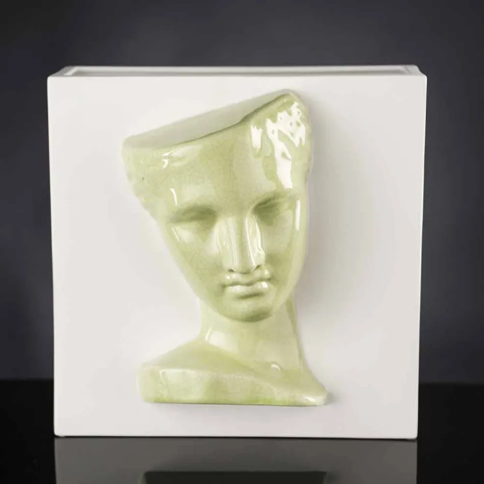 Vaza dreptunghiulară modernă din ceramică colorată realizată manual în Italia - Lucas Viadurini