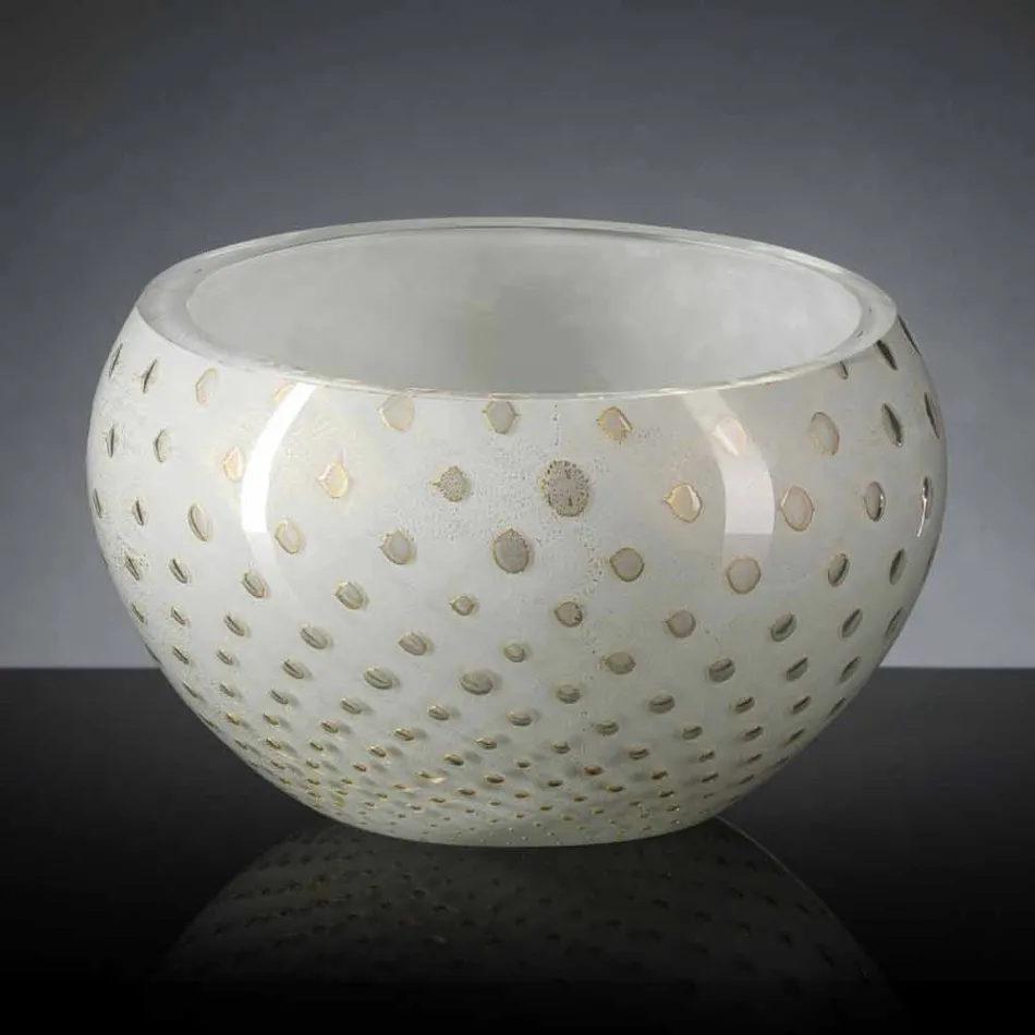 Vază de interior rotundă, din sticlă de Murano colorată, fabricată în Italia - Asper Viadurini