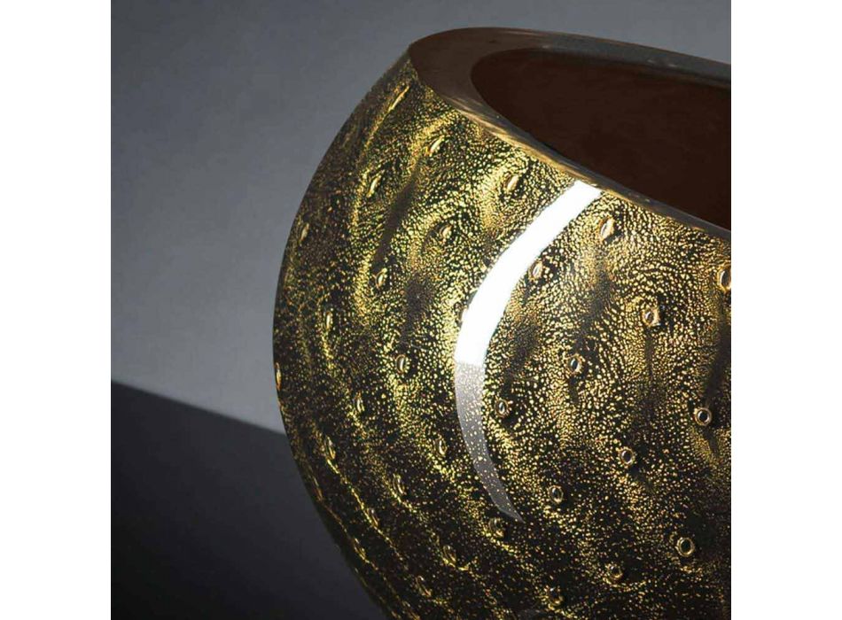 Vază de interior rotundă, din sticlă de Murano colorată, fabricată în Italia - Asper Viadurini