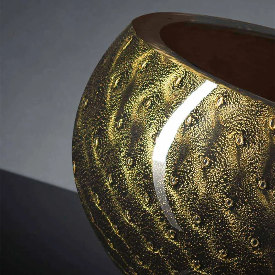 Vază de interior rotundă, din sticlă de Murano colorată, fabricată în Italia - Asper Viadurini