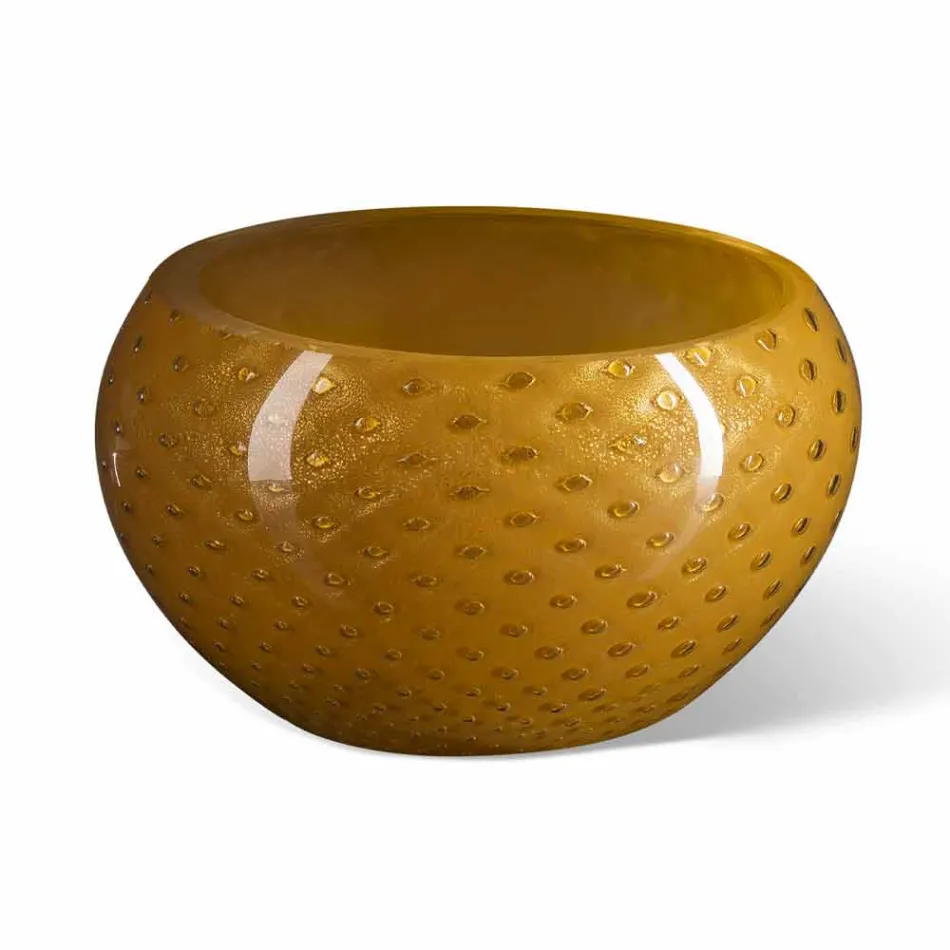 Vază de interior rotundă, din sticlă de Murano colorată, fabricată în Italia - Asper Viadurini