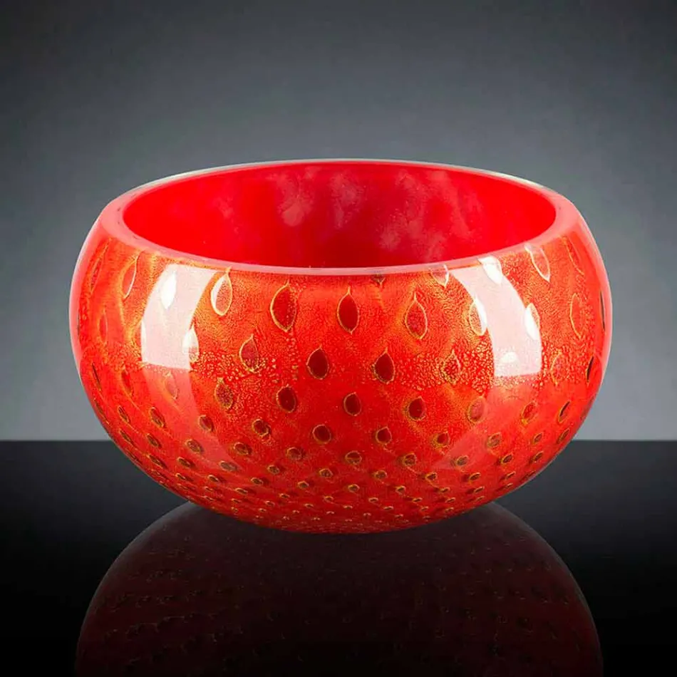 Vază de interior rotundă, din sticlă de Murano colorată, fabricată în Italia - Asper Viadurini