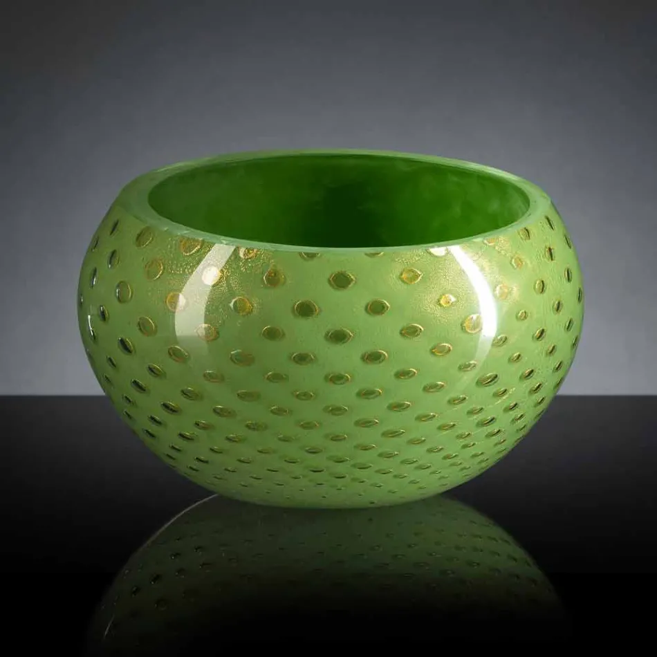 Vază de interior rotundă, din sticlă de Murano colorată, fabricată în Italia - Asper Viadurini