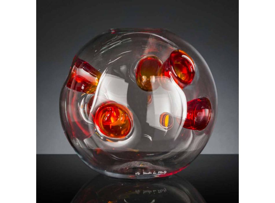 Vază rotundă de interior din sticlă de Murano suflată Fabricată în Italia - Kimo Viadurini