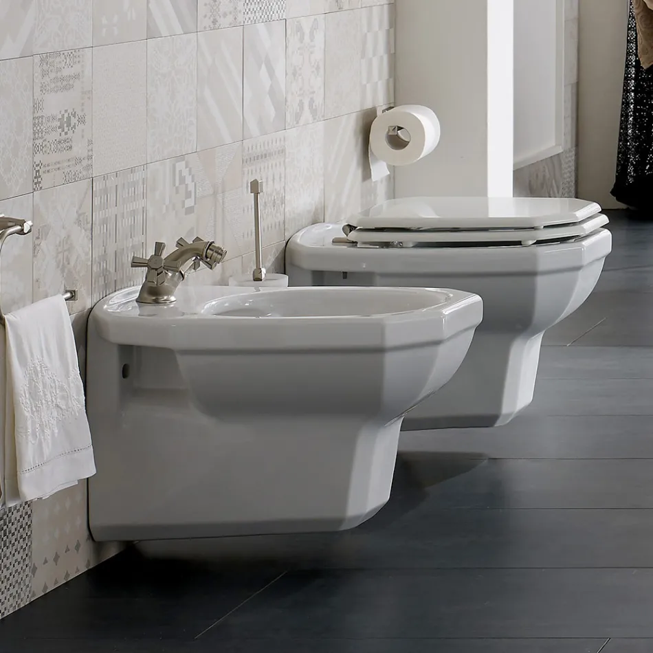 Vază albă din ceramică albă în stil clasic, fabricată în Italia - Nausica Viadurini