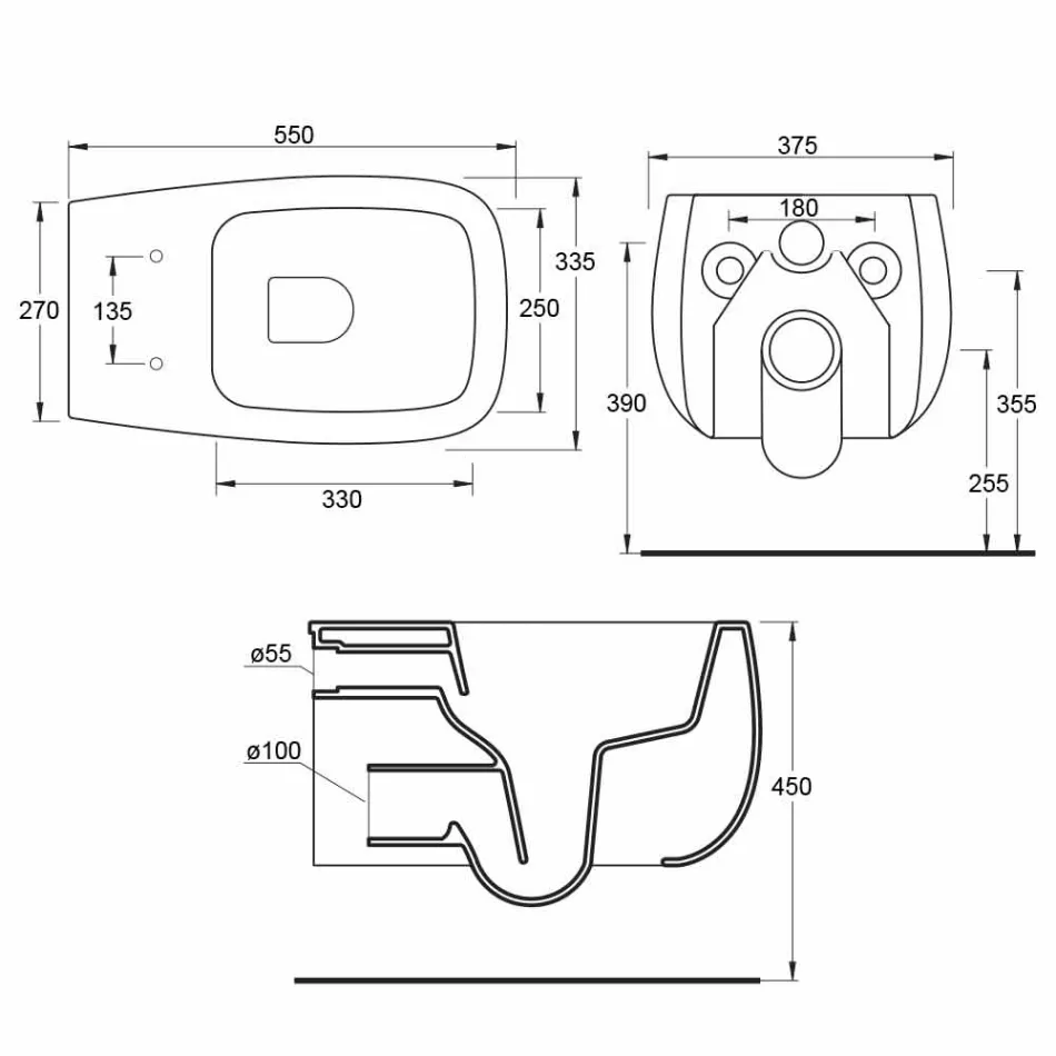 Design modern, ceramică albă suspendată Gaiola, realizată în Italia Viadurini