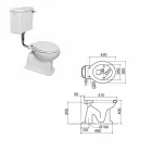 WC montat pe podea cu casetă din ceramică și scaun negru Made in Italy - Marwa Viadurini