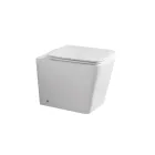 Toaletă montată pe podea cu capac ceramic cu închidere silențioasă și design modern - Giunco Viadurini