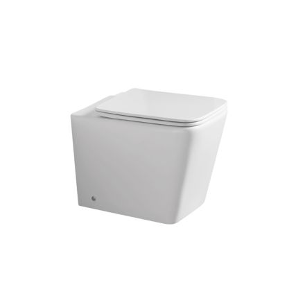 Toaletă montată pe podea cu capac ceramic cu închidere silențioasă și design modern - Giunco Viadurini