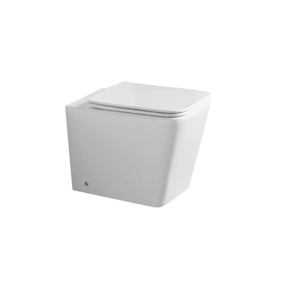 Toaletă montată pe podea cu capac ceramic cu închidere silențioasă și design modern - Giunco Viadurini