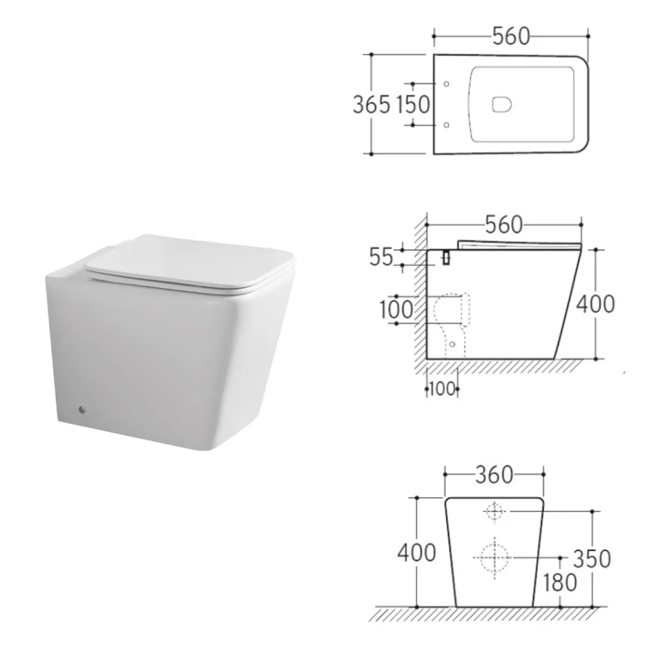 Toaletă montată pe podea cu capac ceramic cu închidere silențioasă și design modern - Giunco Viadurini