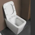Toaletă montată pe podea cu capac ceramic cu închidere silențioasă și design modern - Giunco Viadurini