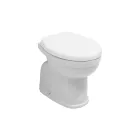 Toaletă modernă din ceramică albă, cu capac din poliester - Silica Viadurini
