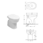 Toaletă ceramică montată pe podea cu capac din poliester și design modern - Silica Viadurini
