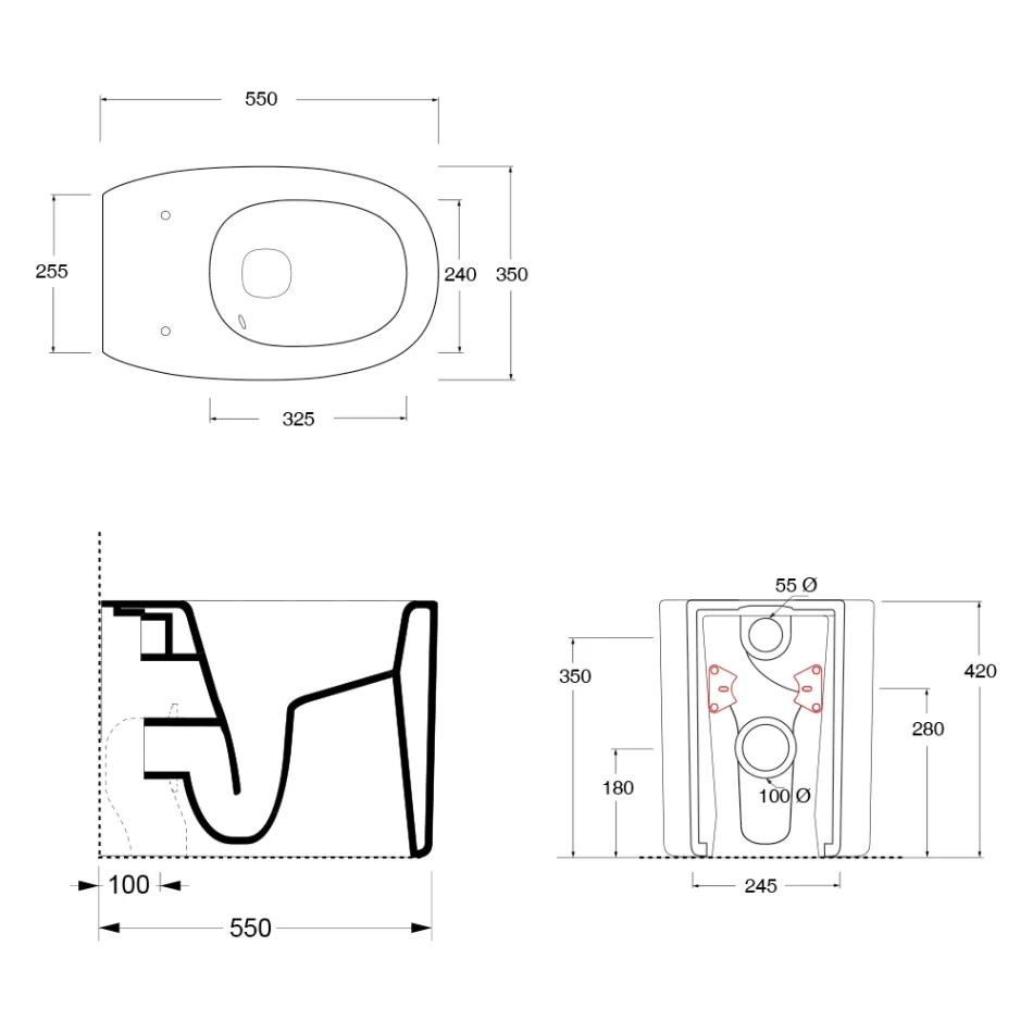Vas de toaletă ceramic, de podea, în diferite culori, fabricat în Italia - Girl Viadurini