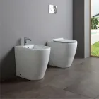 Toaletă ceramică Oleander cu scurgere glisantă și scaun cu închidere silențioasă Viadurini