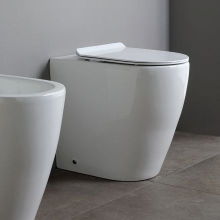 Toaletă ceramică Oleander cu sistem de acționare glisant și capac cu închidere silențioasă Viadurini