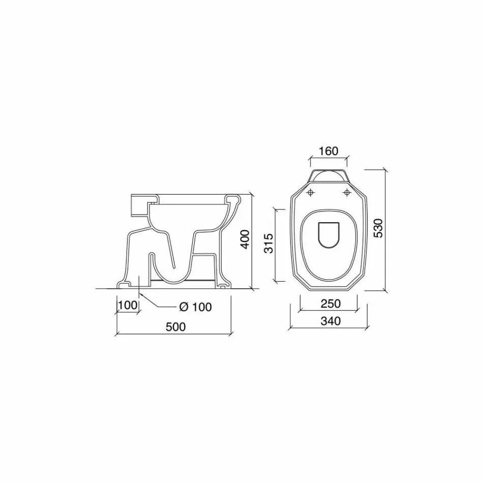 Vază din ceramică albă cu scaun negru fabricată în Italia - Nausica Viadurini