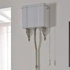 Vază din ceramică albă cu scaun negru fabricată în Italia - Nausica Viadurini