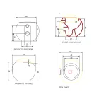 Design vaza sferică toaletă în ceramică Made in Italy, Fanna Viadurini