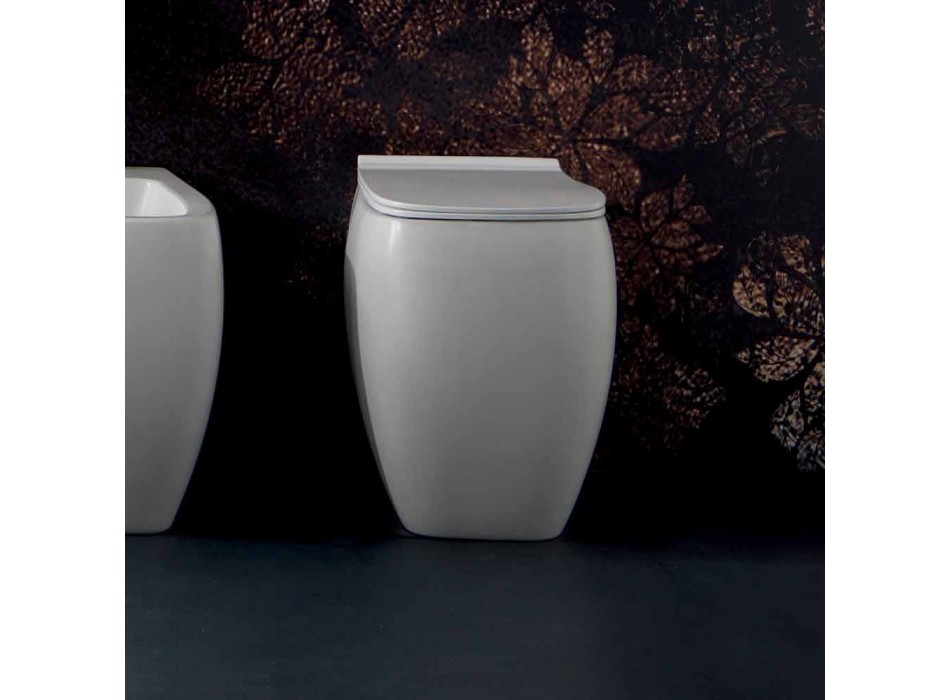 Alb vaza ceramica WC cu design modern Gais, fabricata in Italia Viadurini