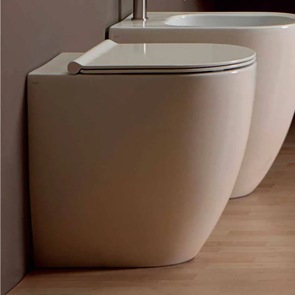 Vas WC în alb ceramice design modern Shine Piața H50 fără ramă Viadurini